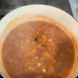 Red Lentil soup simmer