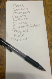 shopping list