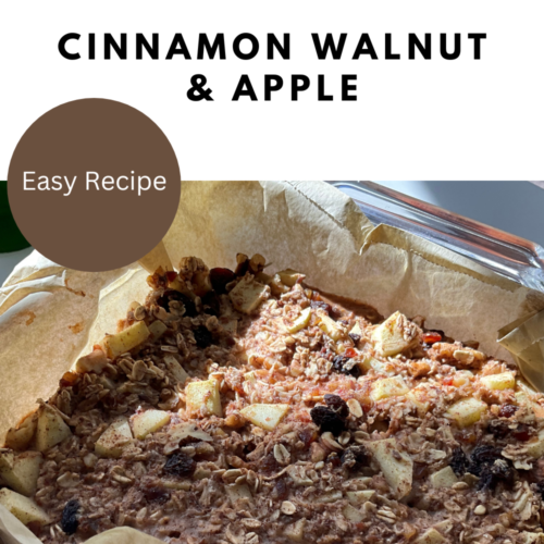 Oatmeal Bake with Cinnamon walnut apple