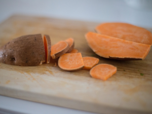 sliced sweet potato