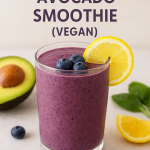 Blueberry Lemon Avocado Smoothie with Pineapple & Spinach (Vegan)