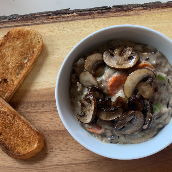 Mushroom Wild Rice Soup Vegan