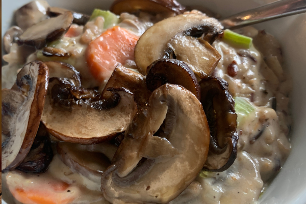 The Best Creamy Wild Rice and Mushroom Soup (Vegan & Oil Free)
