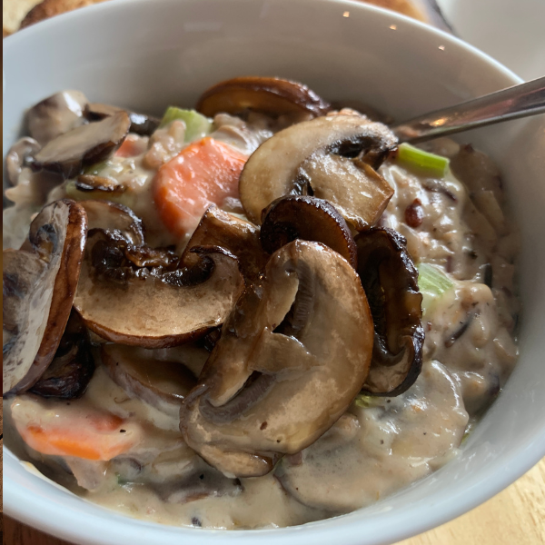 The Best Creamy Wild Rice and Mushroom Soup (Vegan & Oil Free)