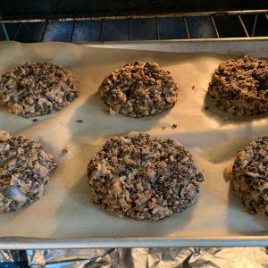 Bake the black lentil patties