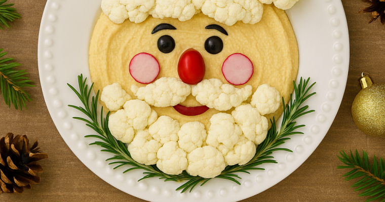 Santa Hummus Veggie Plate: A Fun and Healthy Christmas Appetizer for Kids