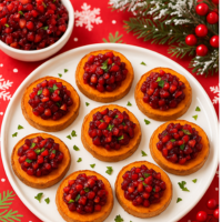 Sweet Potato Rounds with Cranberry Topping